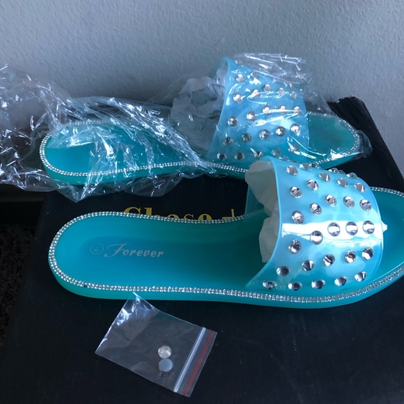 Studded Blue Sandals - Picture 5 of 6